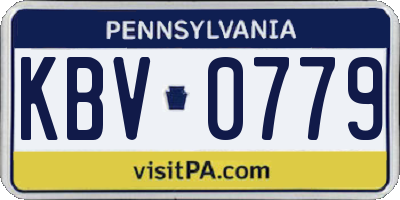 PA license plate KBV0779