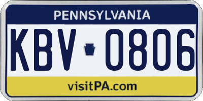 PA license plate KBV0806