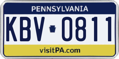 PA license plate KBV0811