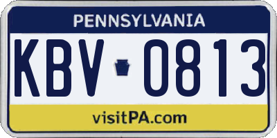 PA license plate KBV0813