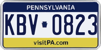 PA license plate KBV0823