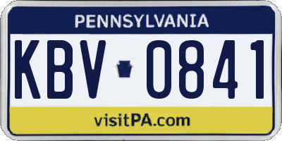 PA license plate KBV0841