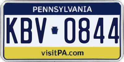 PA license plate KBV0844