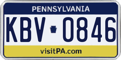PA license plate KBV0846