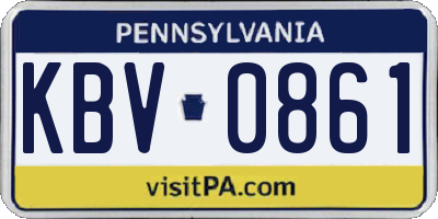 PA license plate KBV0861