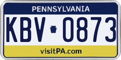PA license plate KBV0873