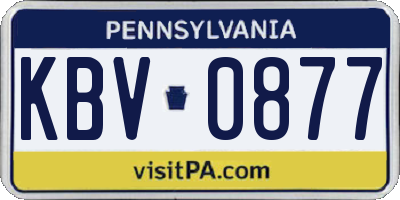 PA license plate KBV0877