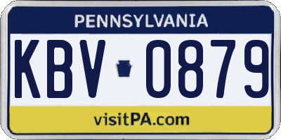 PA license plate KBV0879