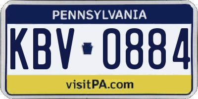 PA license plate KBV0884