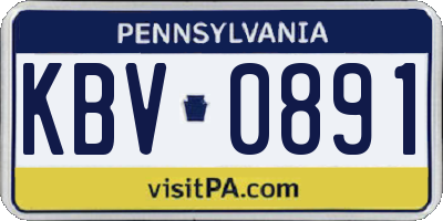 PA license plate KBV0891