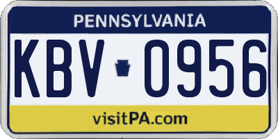 PA license plate KBV0956
