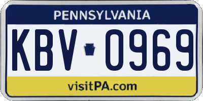 PA license plate KBV0969