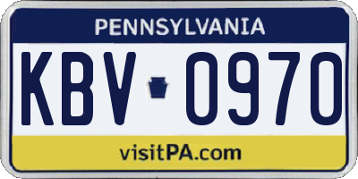 PA license plate KBV0970