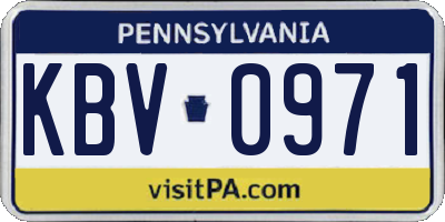 PA license plate KBV0971