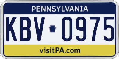 PA license plate KBV0975
