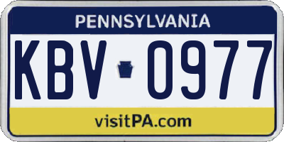 PA license plate KBV0977