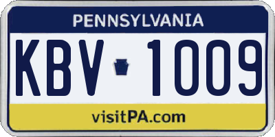 PA license plate KBV1009