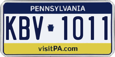 PA license plate KBV1011