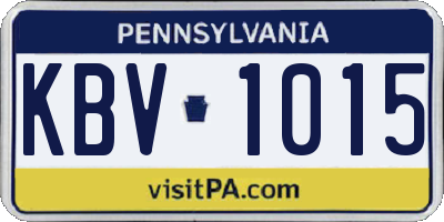 PA license plate KBV1015