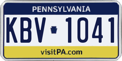 PA license plate KBV1041