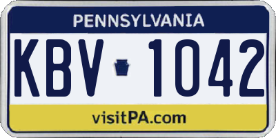 PA license plate KBV1042