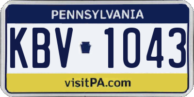 PA license plate KBV1043