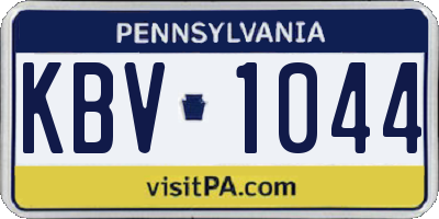 PA license plate KBV1044