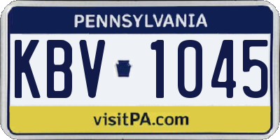 PA license plate KBV1045