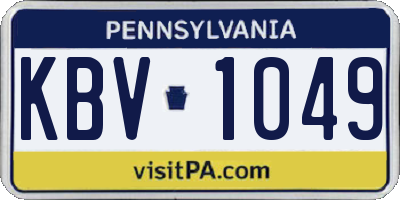 PA license plate KBV1049