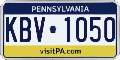 PA license plate KBV1050