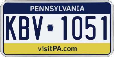 PA license plate KBV1051