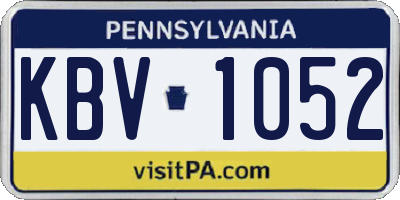 PA license plate KBV1052