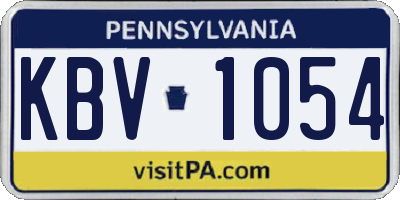 PA license plate KBV1054