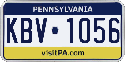 PA license plate KBV1056