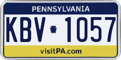 PA license plate KBV1057