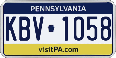 PA license plate KBV1058