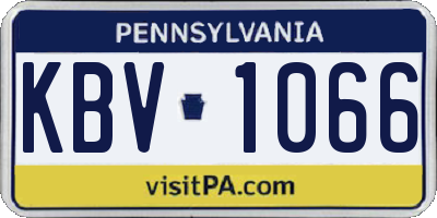 PA license plate KBV1066