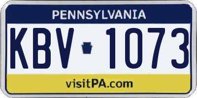 PA license plate KBV1073