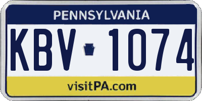 PA license plate KBV1074