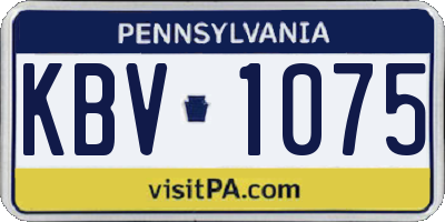 PA license plate KBV1075