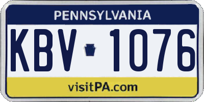 PA license plate KBV1076