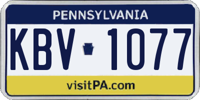 PA license plate KBV1077