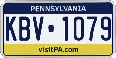 PA license plate KBV1079