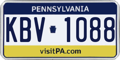 PA license plate KBV1088