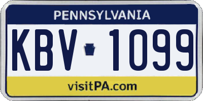 PA license plate KBV1099
