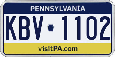 PA license plate KBV1102