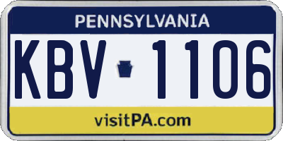 PA license plate KBV1106