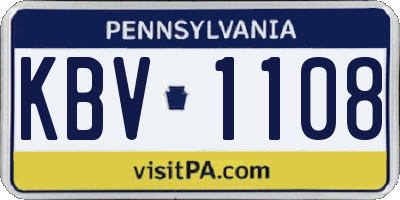 PA license plate KBV1108