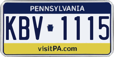 PA license plate KBV1115