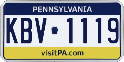 PA license plate KBV1119
